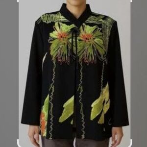 Moonlight Vintage Art-To-Wear Single-Button Cardigan Jacket - Size XXL